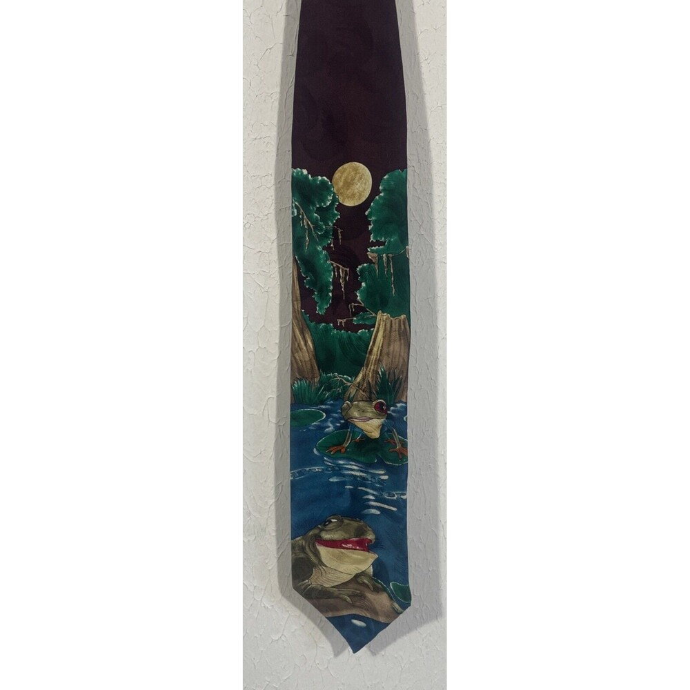 Vintage Budweiser Beer Frog Mens Silk Tie Official Anheuser Busch 1995